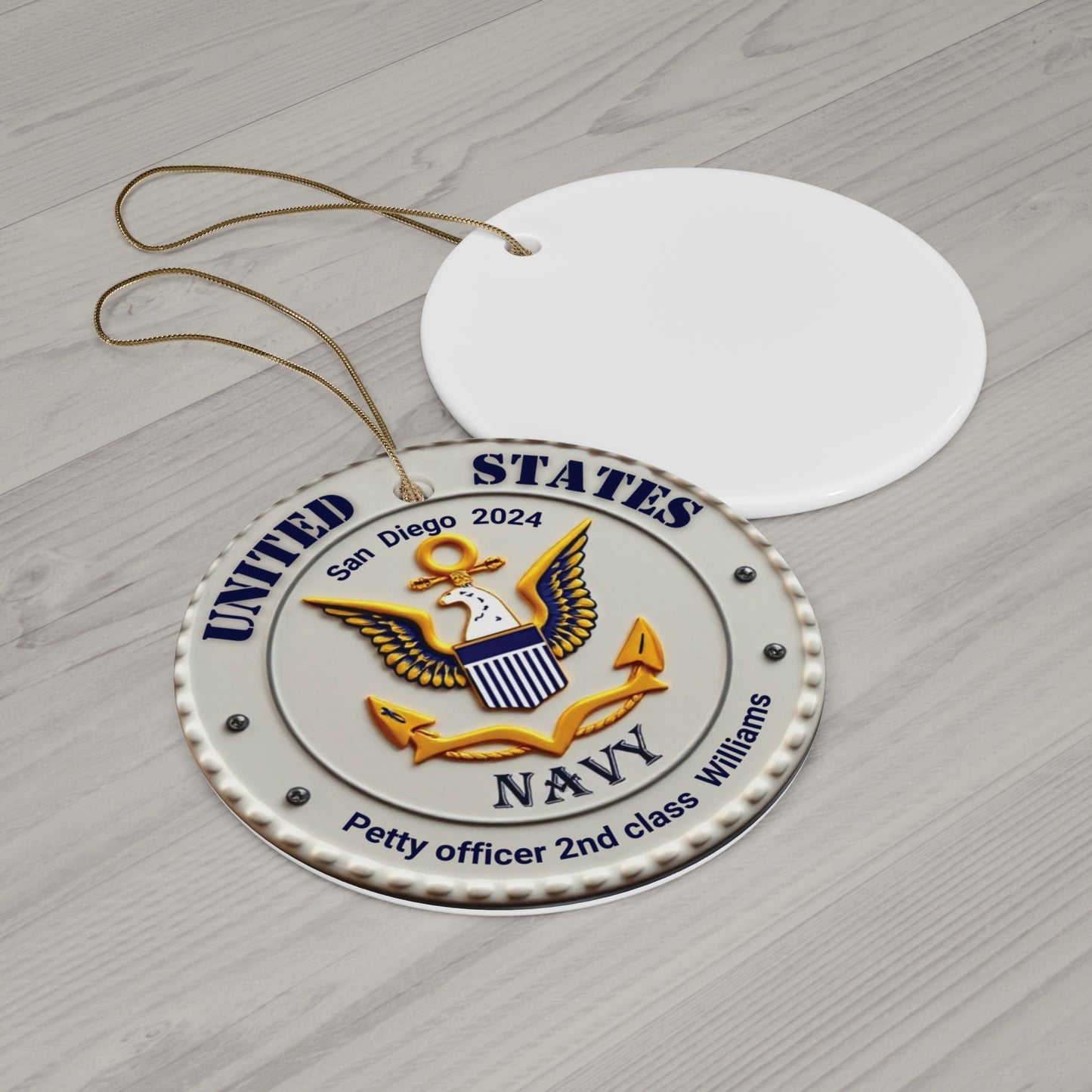 PERSONALIZED - US NAVY Christmas Tree Ornament – Custom Ceramic Keepsake