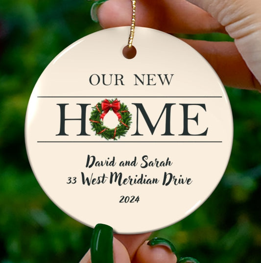 Personalized "Our New Home" First Christmas Ornament