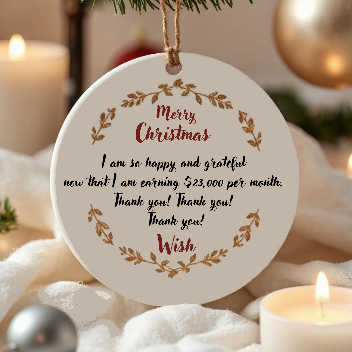 Personalized Christmas Wish Ornament – Make Your Wish Come True!